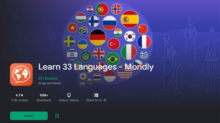 Aplikasi Belajar Bahasa Mondly